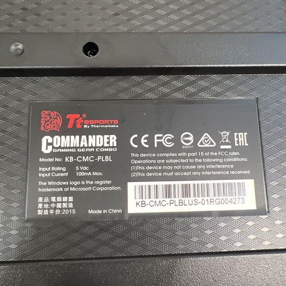 Tt Esports Keyboard Model KB-CMC-PLBL Gold And Black Missing Foot - Picture 7 of 7